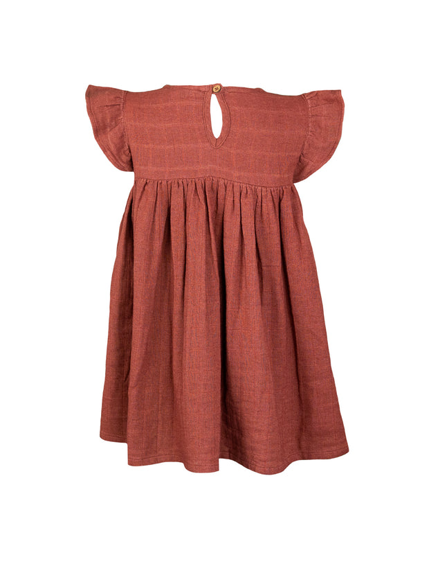 Eshri Embroidered Dress - Rust